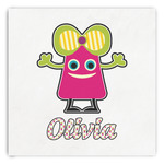 Pink Monsters & Stripes Paper Dinner Napkins (Personalized)