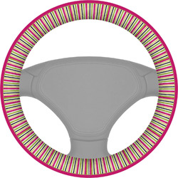 Pink Monsters & Stripes Steering Wheel Cover (Personalized)