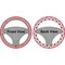 Pink Monsters & Stripes Steering Wheel Cover- Front and Back