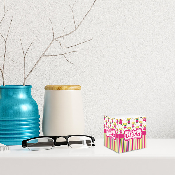 Pink Monsters & Stripes Sticky Note Cube - LIFESTYLE