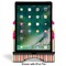 Pink Monsters & Stripes Stylized Tablet Stand - Front with ipad