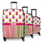 Pink Monsters & Stripes Suitcase Set 1 - MAIN