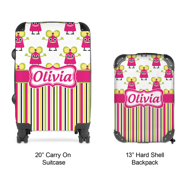 Pink Monsters & Stripes Suitcase Set 4 - APPROVAL