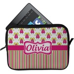 Pink Monsters & Stripes Tablet Case / Sleeve - Small (Personalized)