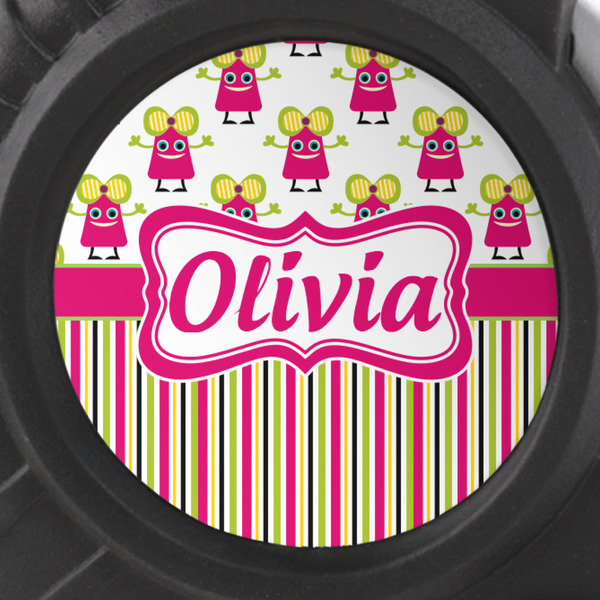 Pink Monsters & Stripes Tape Measure - 25ft - detail