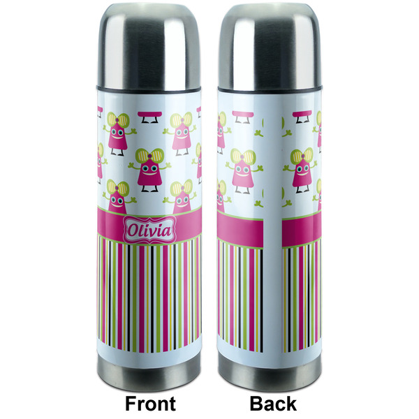 Pink Monsters & Stripes Thermos - Apvl