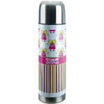 Pink Monsters & Stripes Stainless Steel Thermos (Personalized)