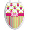 Pink Monsters & Stripes Toilet Seat Decal (Personalized)