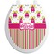 Pink Monsters & Stripes Toilet Seat Decal (Personalized)