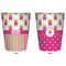 Pink Monsters & Stripes Trash Can White - Front and Back - Apvl