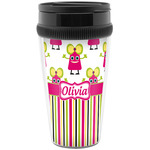 Pink Monsters & Stripes Acrylic Travel Mug without Handle (Personalized)
