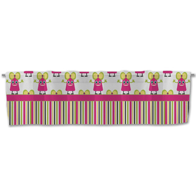 Pink Monsters & Stripes Valance (Personalized)