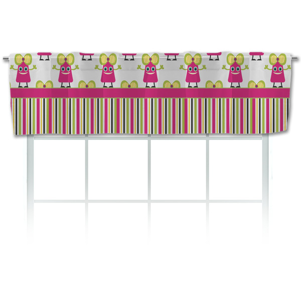 Custom Pink Monsters & Stripes Valance