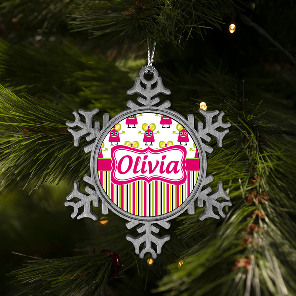 Pink Monsters & Stripes Vintage Snowflake - (LIFESTYLE)