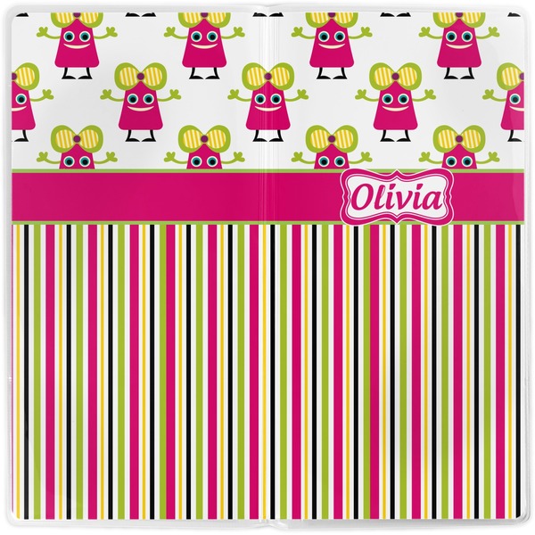 Pink Monsters & Stripes Vinyl Document Wallet - Apvl