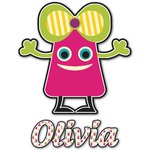 Pink Monsters & Stripes Graphic Decal - Small (Personalized)