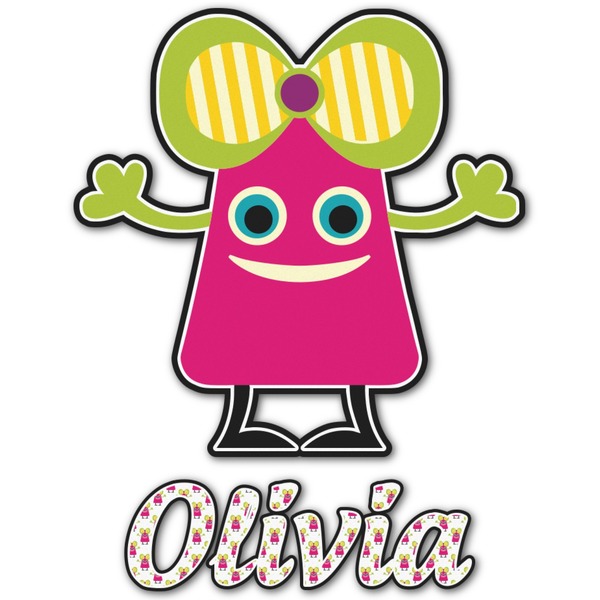 Custom Pink Monsters & Stripes Graphic Decal - Custom Sizes (Personalized)