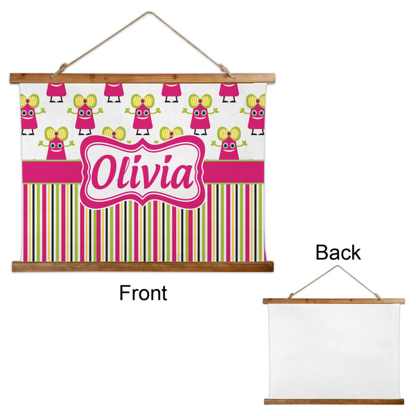 Pink Monsters & Stripes Wall Hanging Tapestry - Landscape - APPROVAL