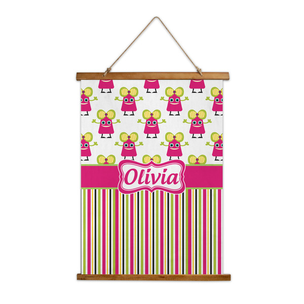 Custom Pink Monsters & Stripes Wall Hanging Tapestry (Personalized)