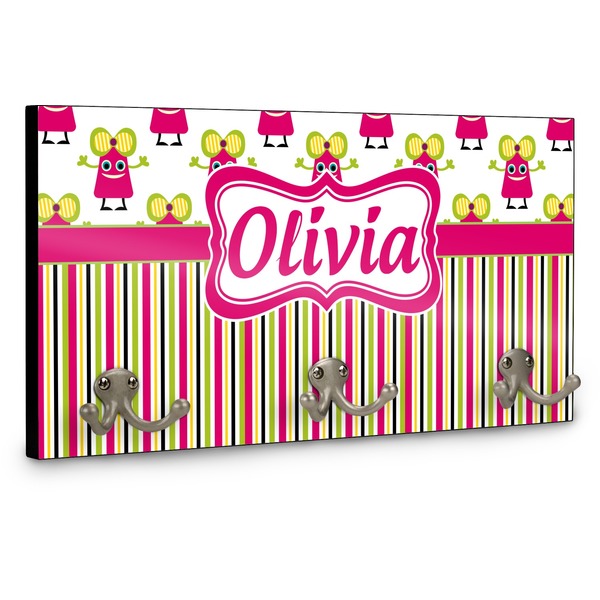 Pink Monsters & Stripes Coat Hanger Main