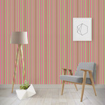 Pink Monsters & Stripes Wallpaper & Surface Covering (Peel & Stick - Repositionable)