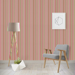 Pink Monsters & Stripes Wallpaper & Surface Covering (Water Activated - Removable)