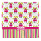 Pink Monsters & Stripes Washcloth - Front - No Soap