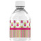 Pink Monsters & Stripes Water Bottle Label - Back View