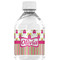 Pink Monsters & Stripes Water Bottle Label - Single Front