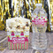 Pink Monsters & Stripes Water Bottle Label - w/ Favor Box