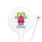 Pink Monsters & Stripes 5.5" Round Plastic Stir Sticks - White - Single Sided (Personalized)