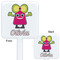 Pink Monsters & Stripes White Plastic Stir Stick - Double Sided - Approval