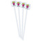 Pink Monsters & Stripes White Plastic Stir Stick - Double Sided - Square - Front
