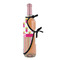 Pink Monsters & Stripes Wine Bottle Apron - DETAIL WITH CLIP ON NECK
