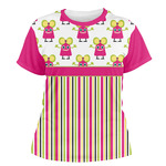 Pink Monsters & Stripes Women's Crew T-Shirt - X Small