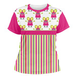 Pink Monsters & Stripes Women's Crew T-Shirt - Medium