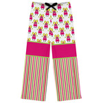 Pink Monsters & Stripes Womens Pajama Pants - M