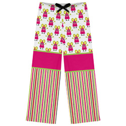 Pink Monsters & Stripes Womens Pajama Pants - S