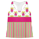 Pink Monsters & Stripes Womens Racerback Tank Top - Small