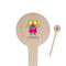 Pink Monsters & Stripes Wooden 4" Food Pick - Round - Closeup