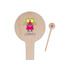 Pink Monsters & Stripes 4" Round Wooden Food Picks - Single Sided (Personalized)