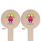 Pink Monsters & Stripes Wooden 6" Food Pick - Round - Double Sided - Front & Back