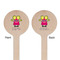 Pink Monsters & Stripes Wooden 6" Stir Stick - Round - Double Sided - Front & Back