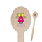 Pink Monsters & Stripes Oval Wooden Food Picks (Personalized)