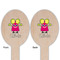 Pink Monsters & Stripes Wooden Food Pick - Oval - Double Sided - Front & Back