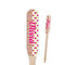 Pink Monsters & Stripes Wooden Food Pick - Paddle - Closeup