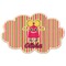 Pink Monsters & Stripes Wooden Sticker - Main