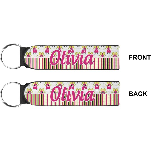 Pink Monsters & Stripes Wristlet (Front + Back)