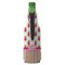 Pink Monsters & Stripes Zipper Bottle Cooler - BACK (bottle)
