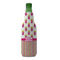 Pink Monsters & Stripes Zipper Bottle Cooler - FRONT (bottle)